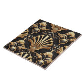 Carreau Luxury Black & Gold Art Deco Ceramic Tile  (Côté)