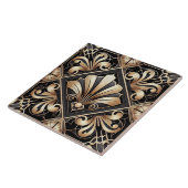 Carreau Luxury Black & Gold Art Deco Ceramic Tile  (Côté)