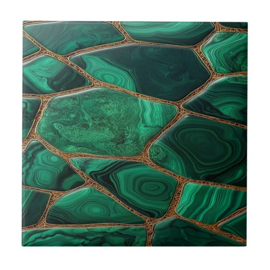 Carreau Luxury Emerald Malachite Green Marble Abstract (Devant)