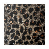 Carreau Luxury Glitter Brown Black Gold Leopard Pattern (Devant)