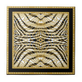 Carreau Luxury Gold and Black Abstract Zebra Pattern (Devant)