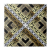 Carreau Luxury Gold and Silver Greek Geometric Pattern (Devant)