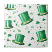 Carreau Luxury Green Gold Hats and Shamrocks White (Devant)