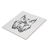 Carreau Lynx tribale noire et blanche (Côté)