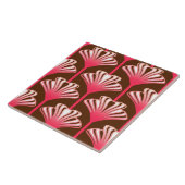 Carreau Lys Art déco, Brown foncé et rose corail (Côté)