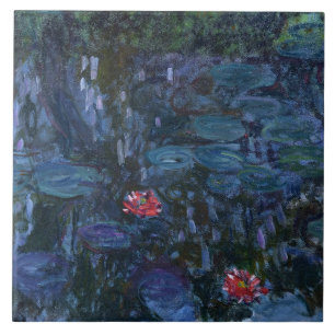 Carreau Lys d'eau Monet et réflexions d'un saule
