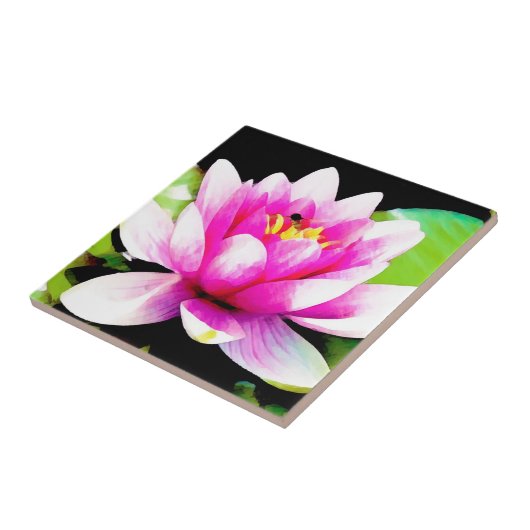 Carreau Lys d'eau rose (Côté)