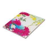 Carreau Lys japonais - magenta, bleu jaune (Côté)