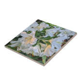 Carreau Lys orientaux blancs fleurissent floraux (Côté)