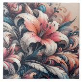 Carreau Lys Vibrants Fleurit Avec Des Fils Infinés (Devant)