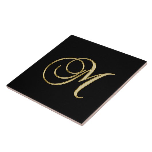 Carreau M monogramme Gold Script (Côté)