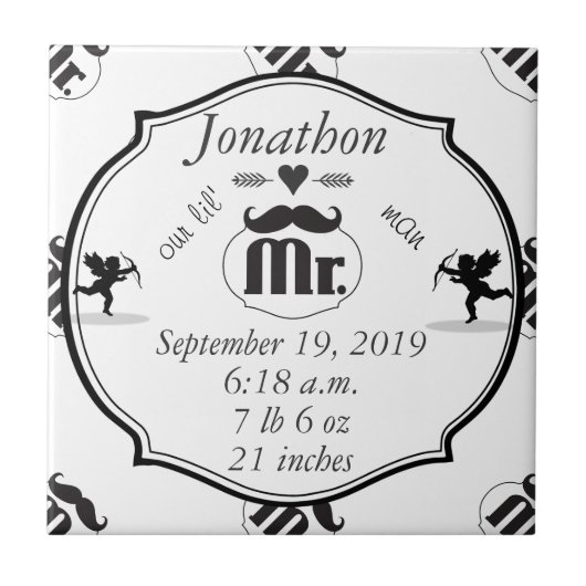 Carreau M. Mustache Lil Man Baby Boy Statistiques (Devant)