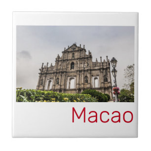 Carreau Macao Ruine de l'église St. Paul Chine Souvenir