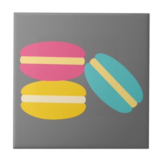 Carreau Macarons français gâteaux colorés (Devant)