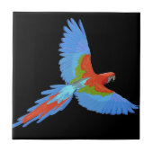 Carreau Macaw volant bleu et rouge (Devant)