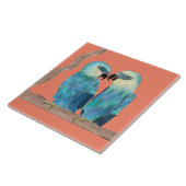 Carreau Macaws de Spix sur un carrelage en céramique - (O) (Côté)