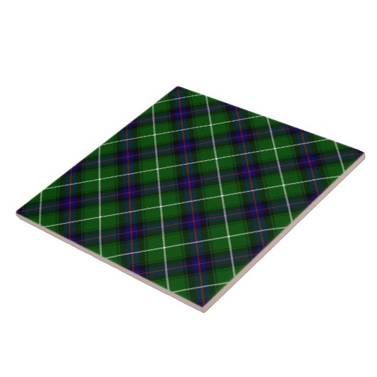 Carreau MacDonald tartan bleu vert plaid (Côté)