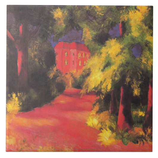 Carreau Macke - Maison rouge dans le parc, (Devant)