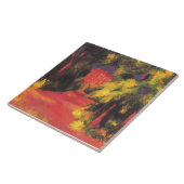 Carreau Macke - Maison rouge dans le parc, (Côté)