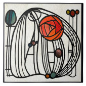Carreau Mackintosh Art Déco Abstrait Floral Décor Cer (Devant)