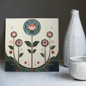 Carreau Mackintosh Art Déco Abstrait Floral Décor Cer