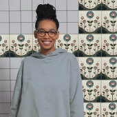 Carreau Mackintosh Art Déco Abstrait Floral Décor Cer