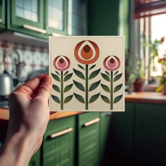 Carreau Mackintosh Art Déco Abstrait Floral Décor Cer