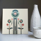 Carreau Mackintosh Art Déco Abstrait Floral Décor Cer