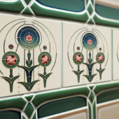 Carreau Mackintosh Art Déco Abstrait Floral Décor Cer
