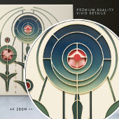 Carreau Mackintosh Art Déco Abstrait Floral Décor Cer