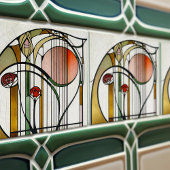 Carreau Mackintosh Art Déco Abstrait Floral Décor Cer