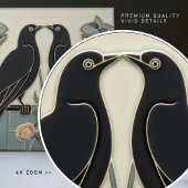Carreau Mackintosh Black Birds Art Déco Nouveau Décor Mur