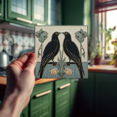 Carreau Mackintosh Black Birds Art Déco Nouveau Décor Mur