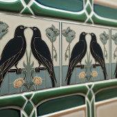 Carreau Mackintosh Black Birds Art Déco Nouveau Décor Mur