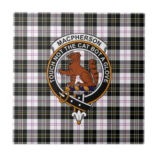 Carreau MacPherson Tartan, Emblème de Clan et devi (Devant)
