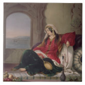 Carreau Madame de Kandahar de rang, occupée à fumer, plat (Devant)