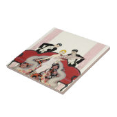 Carreau Madame élégante dans la tuile d'art déco de Paris (Côté)