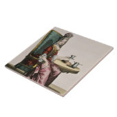 Carreau Madame Taking Coffee, plat de mode, c.1695 (Côté)