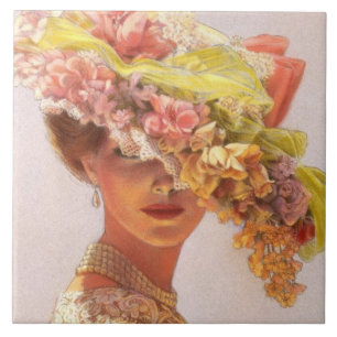 Carreau Madame victorienne vintage élégante Art Tile de