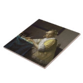 Carreau Madame Writing, C. 1665 (huile sur la toile) (Côté)