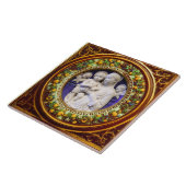 CARREAU MADONNA AVEC ENFANT, ANGES RENAISSANCE FLORALE COU (Côté)