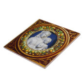 CARREAU MADONNA AVEC ENFANT, RENAISSANCE FLORAL CROWN (Côté)