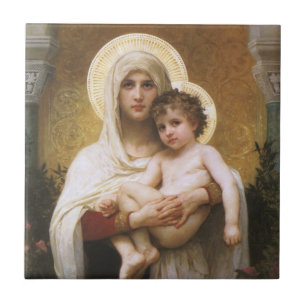 Carreau Madonna des Roses par Bouguereau