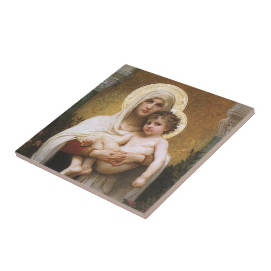 Carreau Madonna des Roses par Bouguereau (Côté)