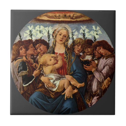 Carreau Madonna et Enfant avec huit anges par Botticelli (Devant)