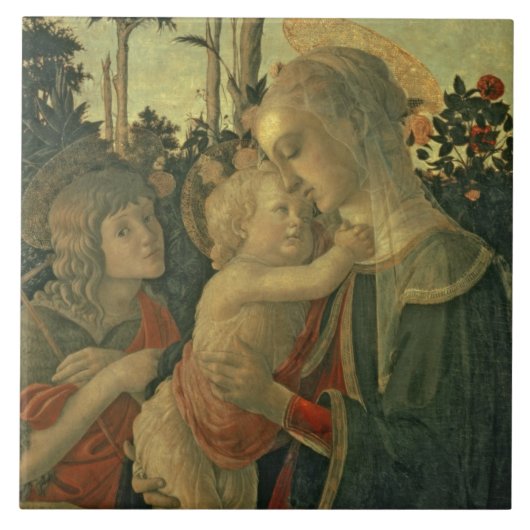 Carreau Madonna et enfant avec St John le baptiste (huile (Devant)