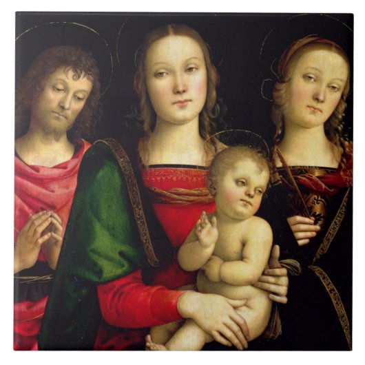 Carreau Madonna et l'enfant avec St John le baptiste (Devant)