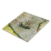 Carreau Magellans navire Victoria, Antique Carte Océan Pac (Côté)