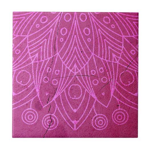 Carreau Magenta Mandala Zen Rustic Corps Esprit Esprit (Devant)