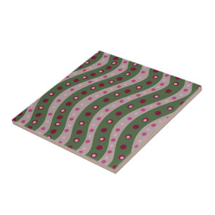 Carreau Magenta Rose Vert Motif à pois Printemps